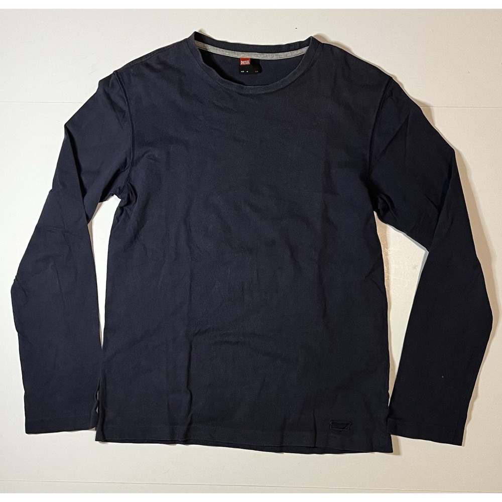 Vintage Diesel Tshirt Y2K Size Medium Sun Faded Navy Long Sleeve